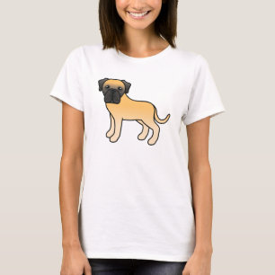 Cute Cartoon Fawn Old English Mastiff Dog T-Shirt