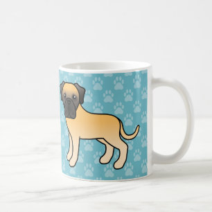 Cute Cartoon Fawn Old English Mastiff Dogs Coffee Mug