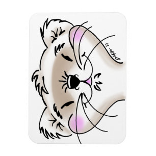 Cute Cartoon Ferret Face Magnet
