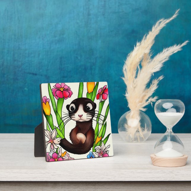 Cute Cartoon Ferret  Plaque (Insitu)