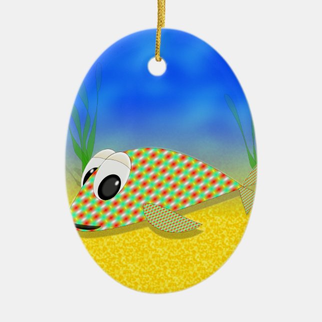 Cute Cartoon Fish Ceramic Tree Decoration (Front)