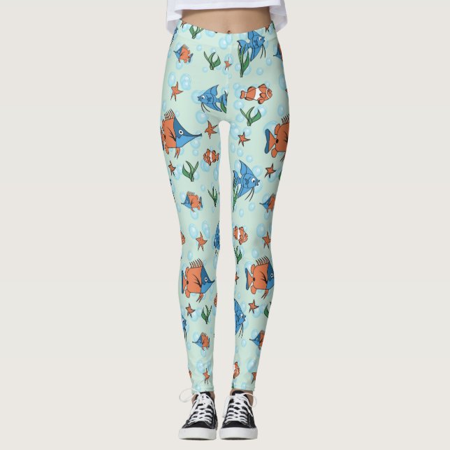 Cute Cartoon Fish Leggings (Front)