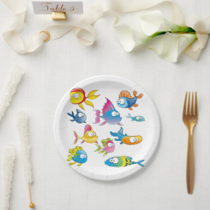 Cute Cartoon Fish School Under the Sea Party Paper Plate