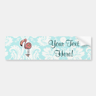 Cute Cartoon Flamingo Bumper Sticker