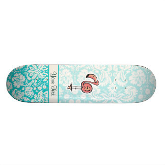 Cute Cartoon Flamingo Skateboard