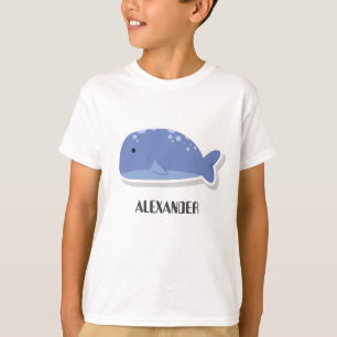 Cute cartoon flat sticker Whale Personalised T-Shirt