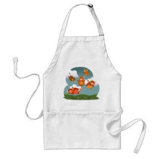 Cute Cartoon Floating Highland Cows Apron