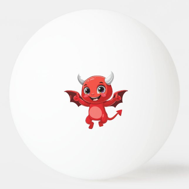 Cute cartoon flying devil ping pong ball (Front)