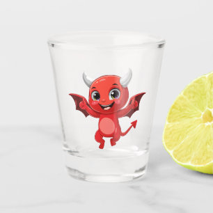 Cute cartoon flying devil shot glass