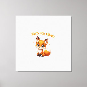 Cute Cartoon Fox – Adorable Kawaii Style Canvas Print