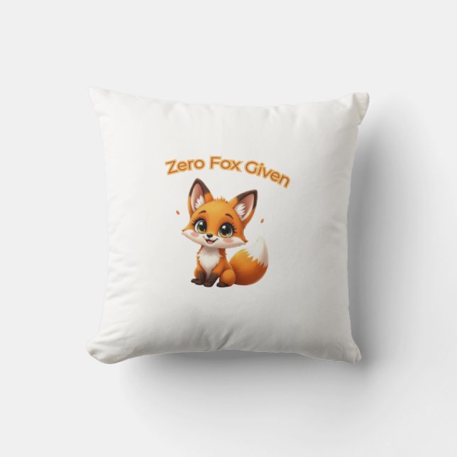Cute Cartoon Fox – Adorable Kawaii Style Cushion (Front)