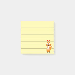 Cute Cartoon Fox Animal Lined 3x3 Post-it Notes