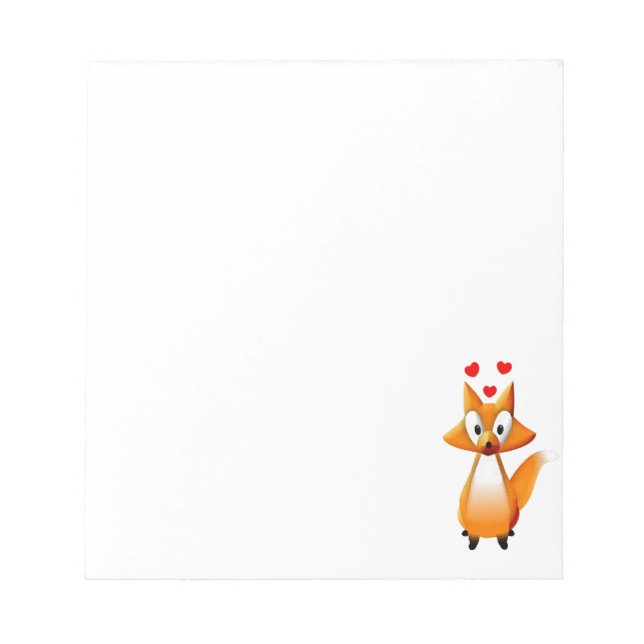Cute Cartoon Fox Animal Notepad (Front)