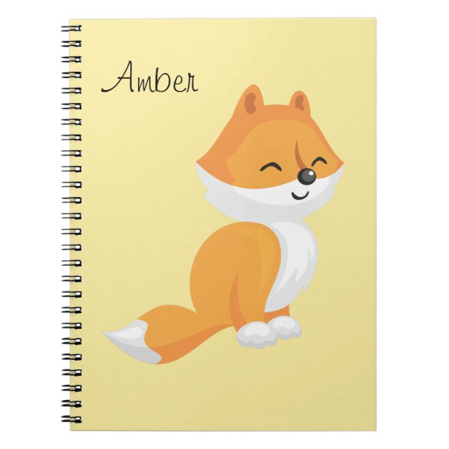 Cute Cartoon Fox Notebook (Front)