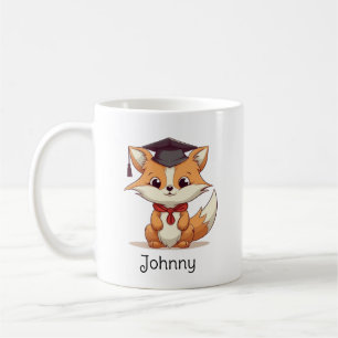 Cute Cartoon Fox Personalised Graduation Coffee Mug