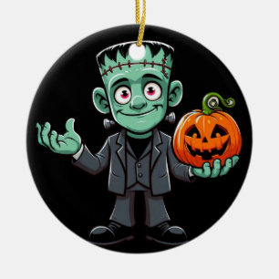 Cute, cartoon Frankenstein's monster Ceramic Tree Decoration