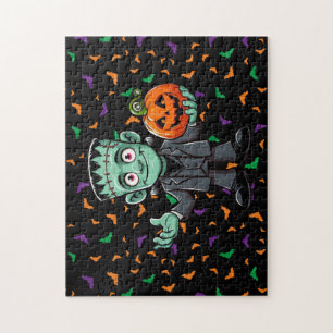 Cute, cartoon Frankenstein's monster Jigsaw Puzzle