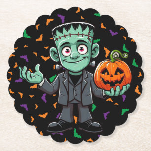 Cute, cartoon Frankenstein's monster Paper Coaster