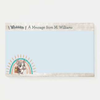Cute Cartoon French Bulldog Back to School rainbow Post-it Notes