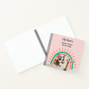 Cute Cartoon French Bulldog Back to School student Notebook