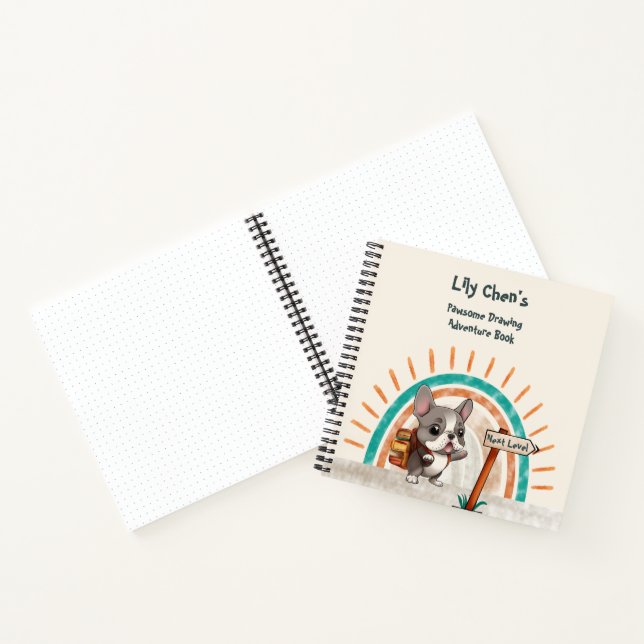 Cute Cartoon French Bulldog Back to School student Notebook (Inside)