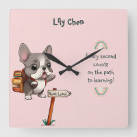Cute Cartoon French Bulldog Back to School student