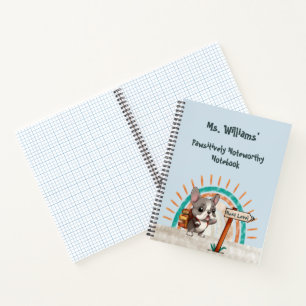 Cute Cartoon French Bulldog Back to School teacher Notebook