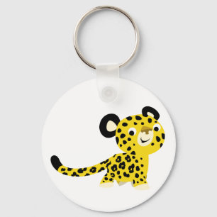 Cute Cartoon Friendly Leopard Keychain
