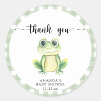 Cute cartoon frog baby shower thank you
