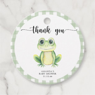 Cute cartoon frog baby shower thank you favour tags
