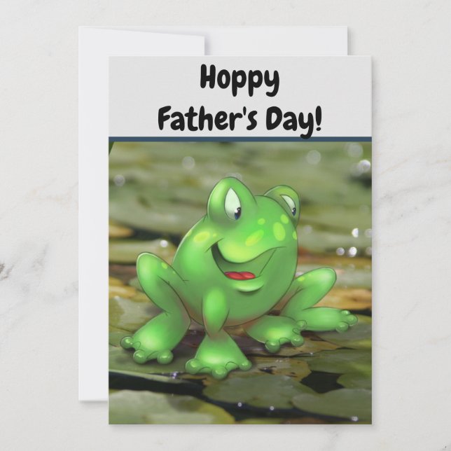 Cute Cartoon Frog Father's Day Card (Front)