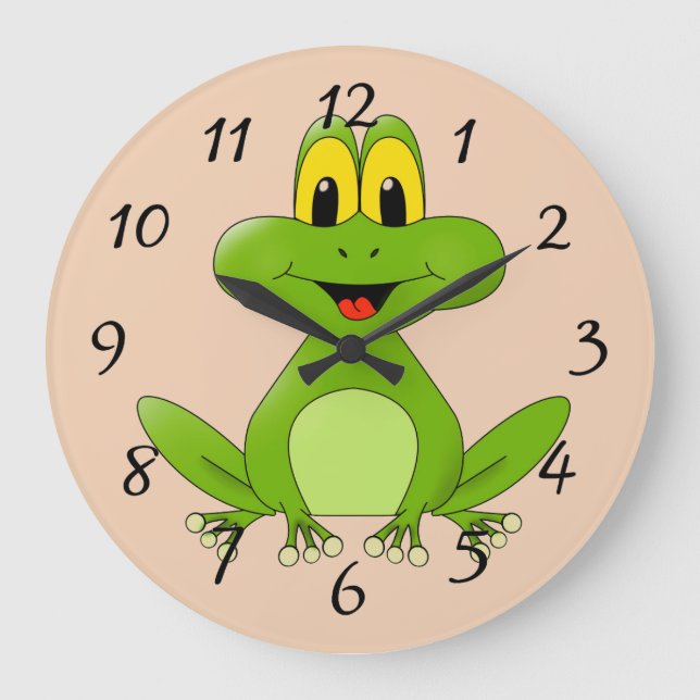Cute cartoon Frog Large Clock (Front)