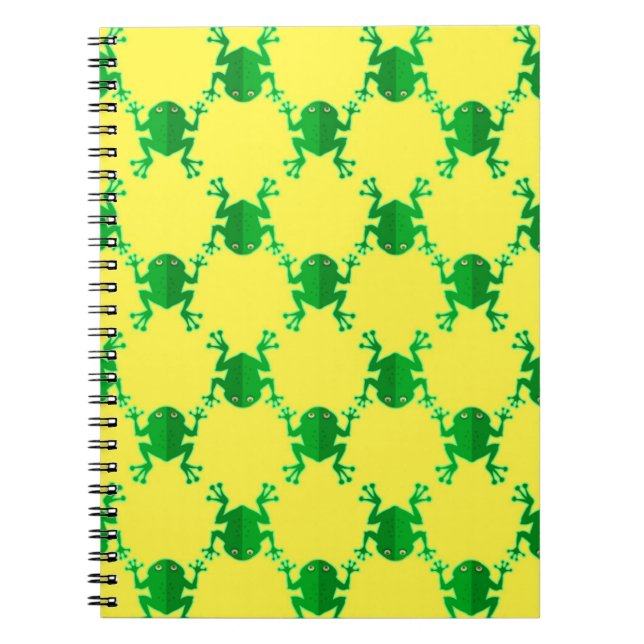 Cute Cartoon Frogs Spiral Notebook (Front)