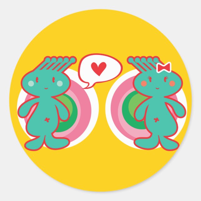 Cute Cartoon Fun Sweet Funny Funky Classic Round Sticker (Front)