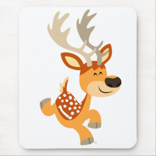 Cute Cartoon Gamboling Fallow Deer Mousepad