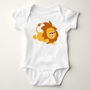 Cute Cartoon Gamboling Lion Baby Bodysuit