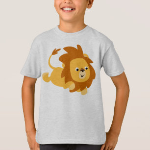 Cute Cartoon Gamboling Lion Children T-Shirt