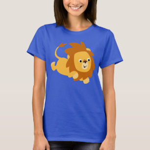 Cute Cartoon Gamboling Lion Women T-Shirt