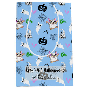 cute Cartoon Ghost Bulldog Halloween Gift Bag