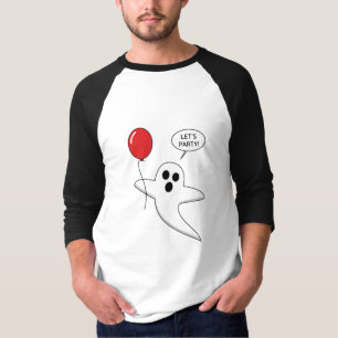 Cute Cartoon Ghost with Red Balloon T-Shirt