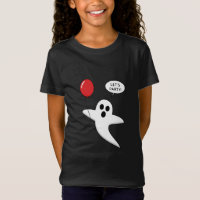 Cute Cartoon Ghost with Red Balloon