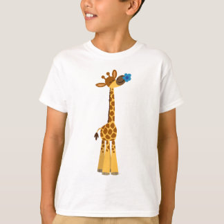 Cute Cartoon Giraffe and Flower Children T-Shirt