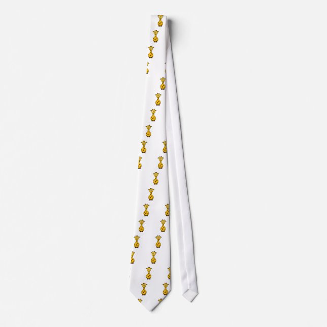 Cute Cartoon Giraffe Clipart Tie (Front)