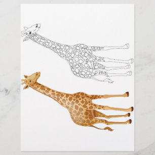 Cute Cartoon giraffe colouring page