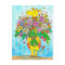 Cute Cartoon Giraffe Flowers Hello postcard 