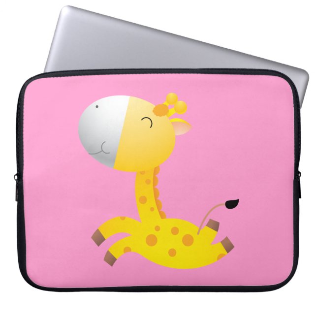 Cute Cartoon Giraffe Laptop Sleeve (Front)