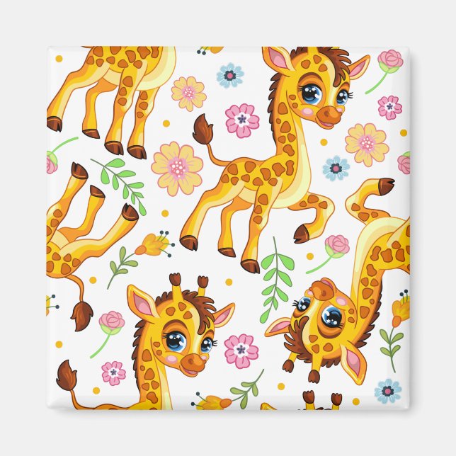Cute cartoon giraffe magnet (Front)