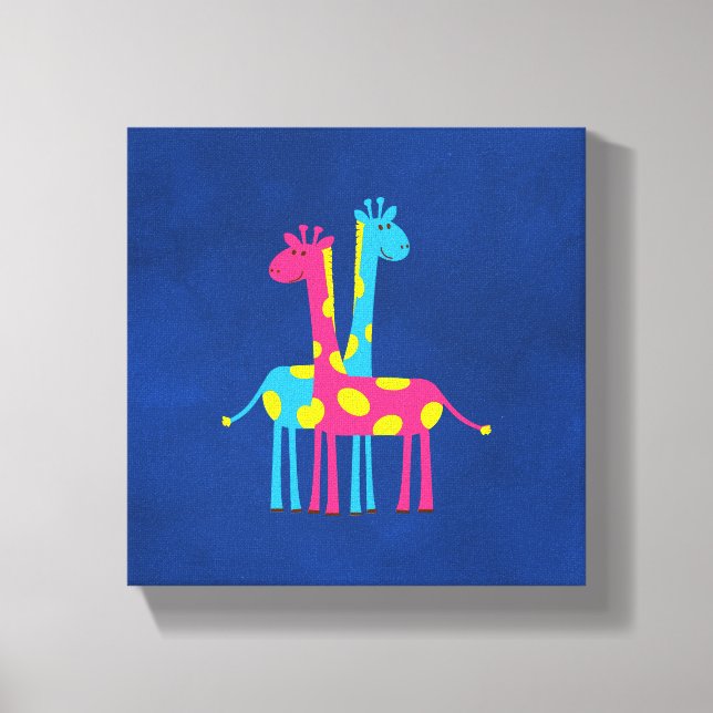 Cute Cartoon Giraffes Canvas Print (Front)