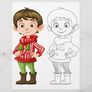 Cute Cartoon girl colouring page