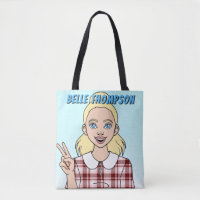 Cute Cartoon Girl Face School Library Bag